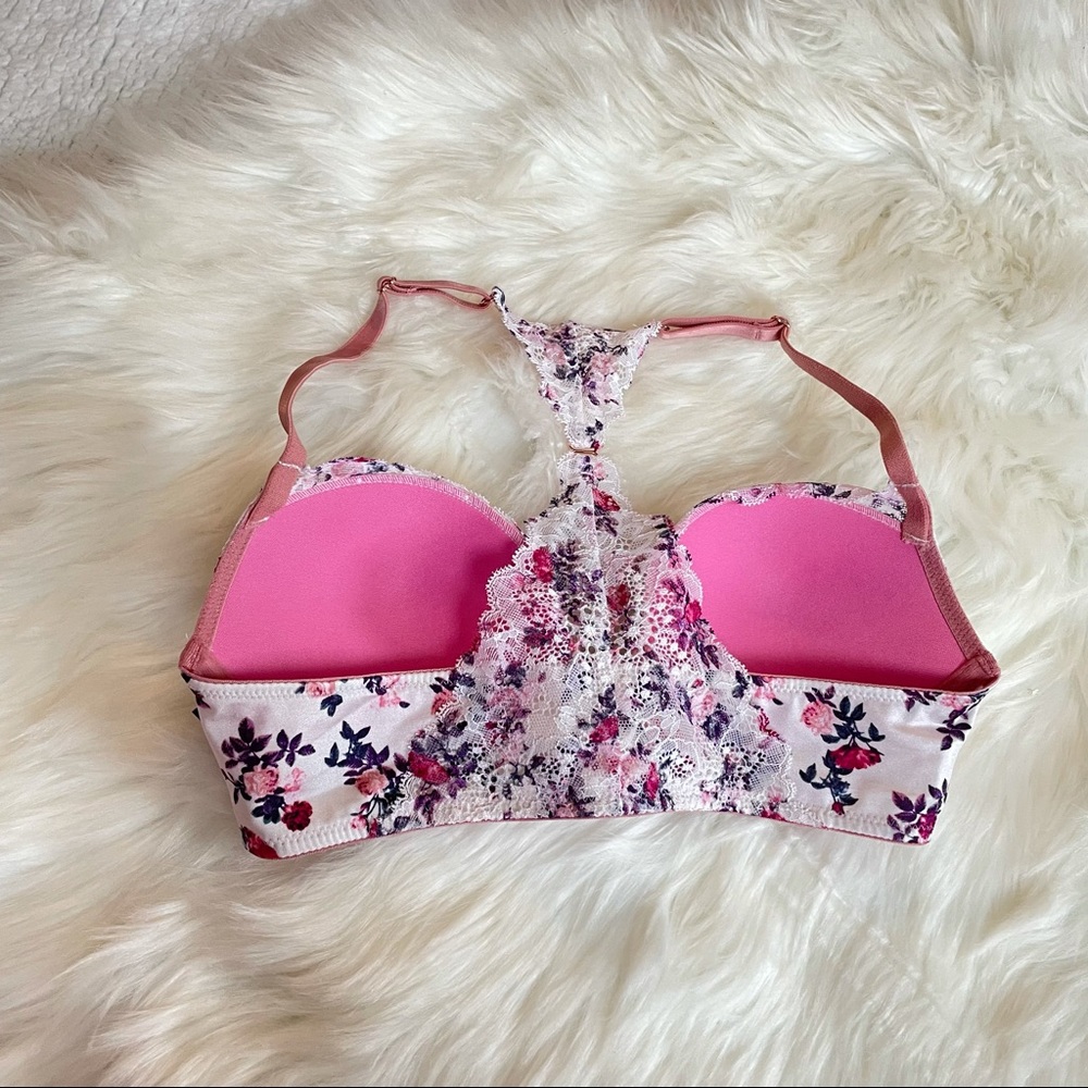 Floral Racer Back Bra - Picture 3 of 4